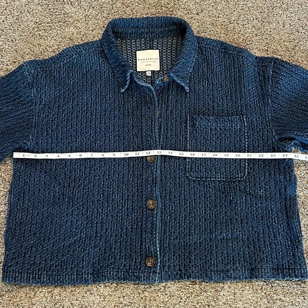 Bagatelle Blue Textured Chambray Button Up Jacket Boxy Fit Women’s XL  NEE - Picture 16 of 16